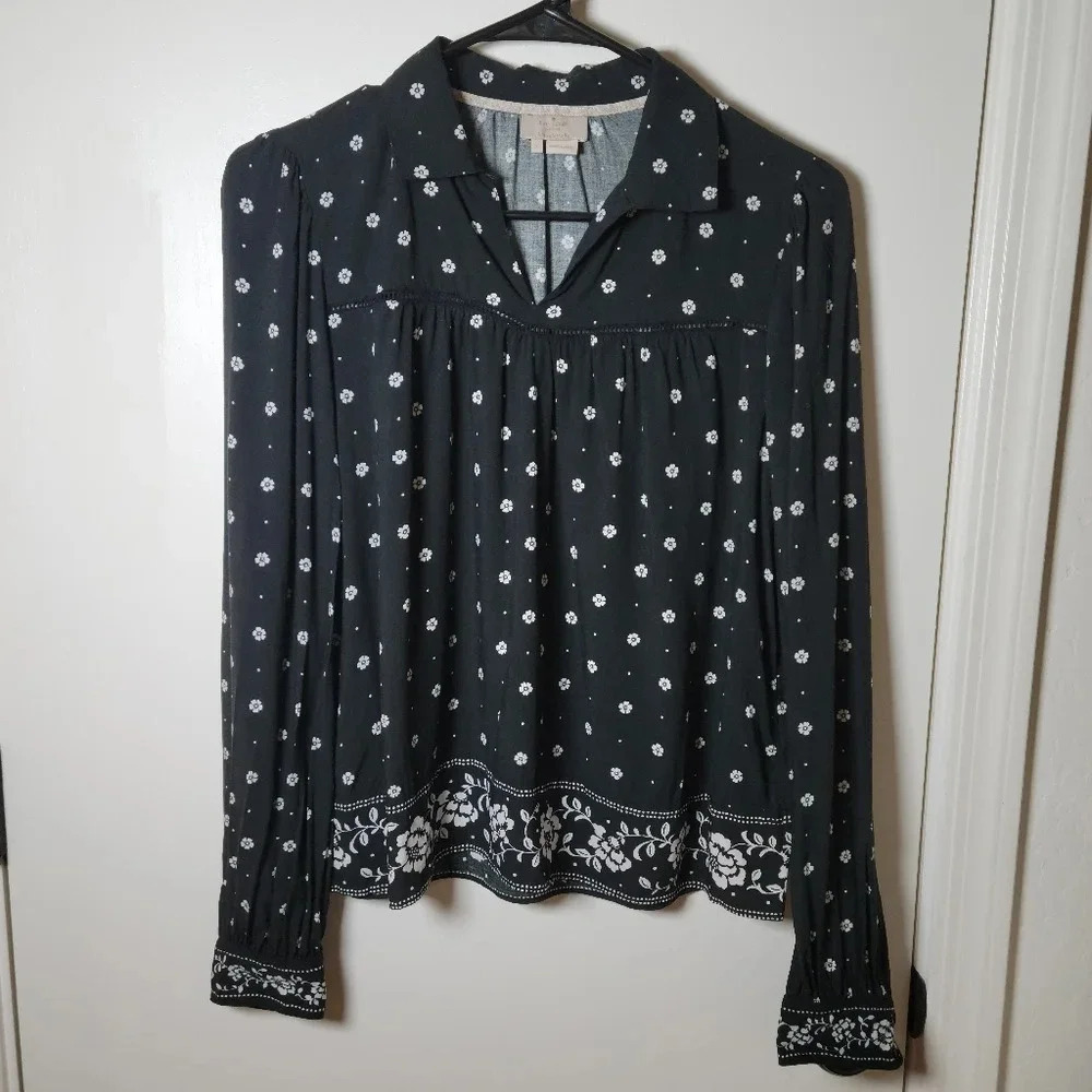 Kate Spade Long Sleeve Floral Shirt | Vintage Bandana Print | Size S